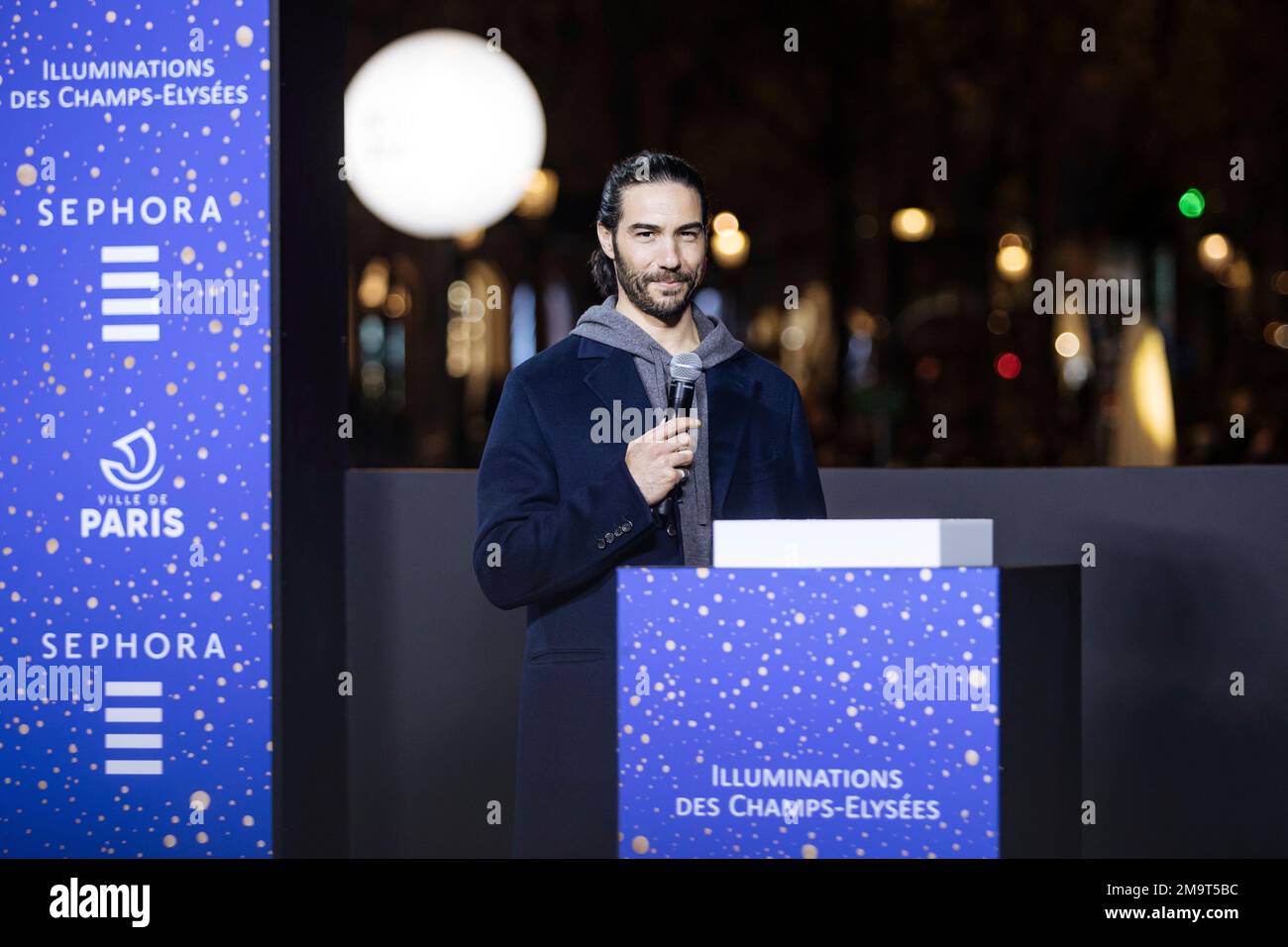 French actor Tahar Rahim poses prior to the inauguration of the Champs
