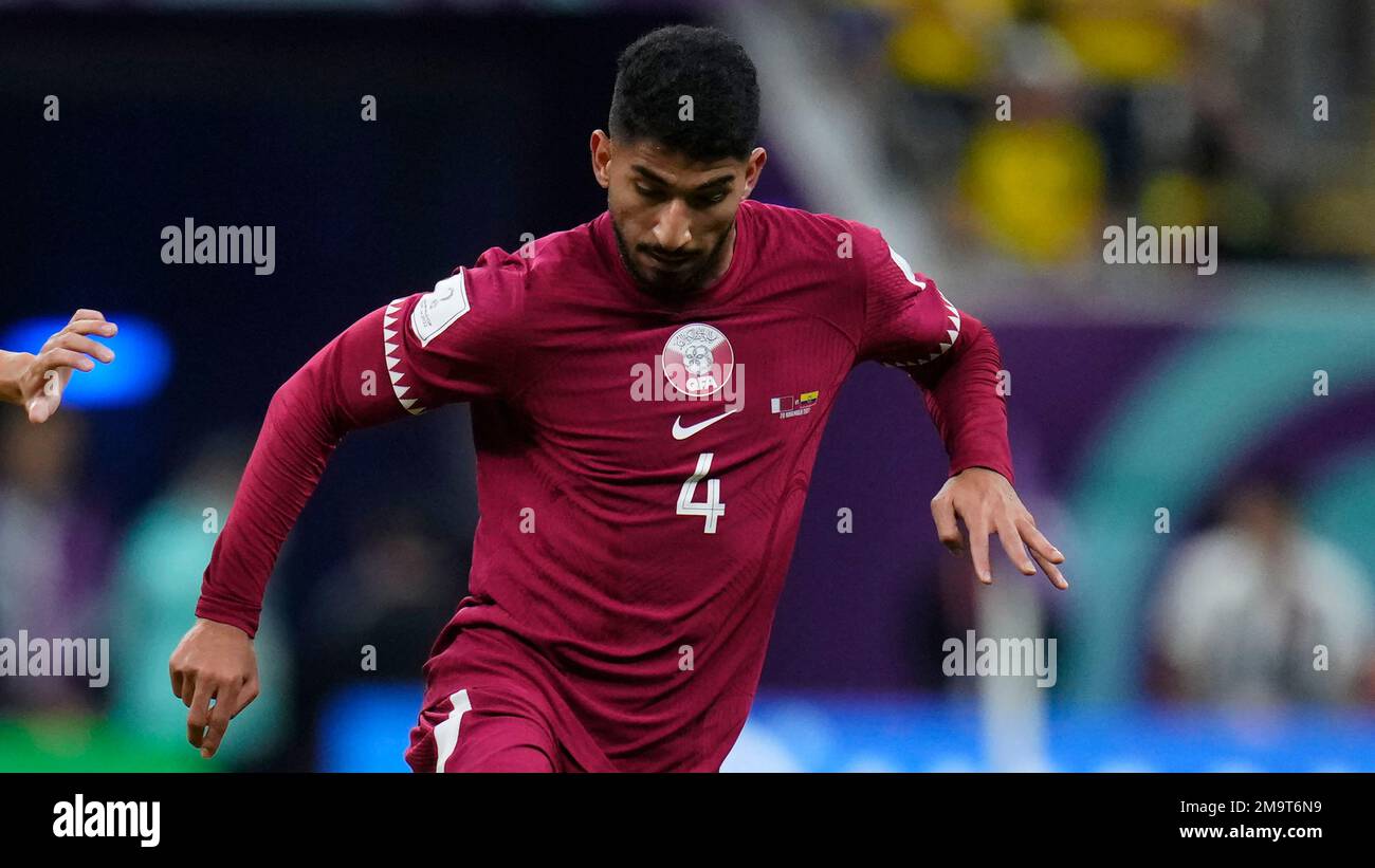 Waheed Footbool Qatar's Mohammed Waad in action during the World Cup, group A soccer ...