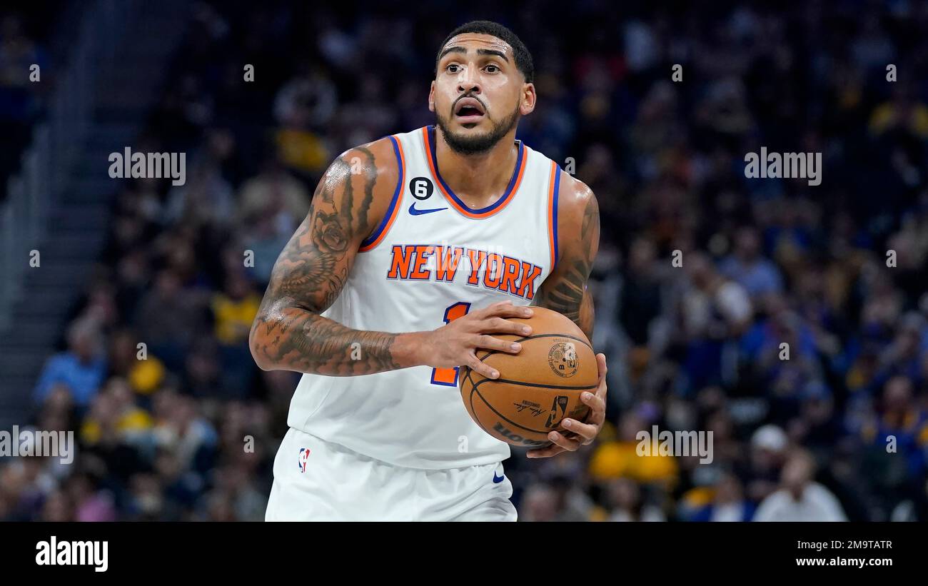 New York Knicks forward Obi Toppin against the Golden State Warriors