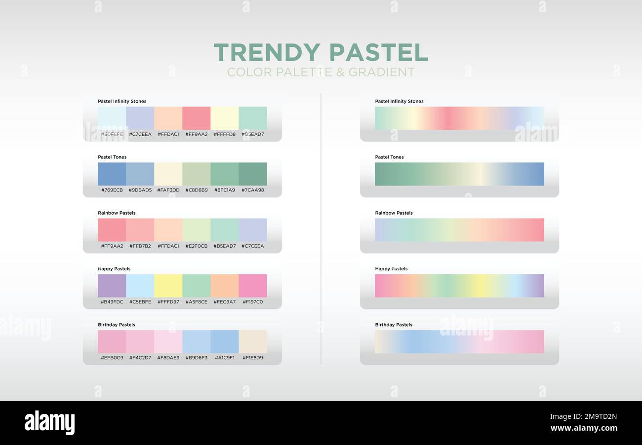 Pastel Color Palette and Gradient Stock Vector