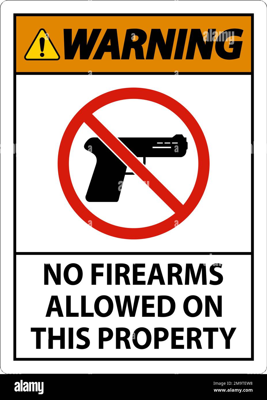 Warning Sign No Firearms Allowed On This Property Stock Vector