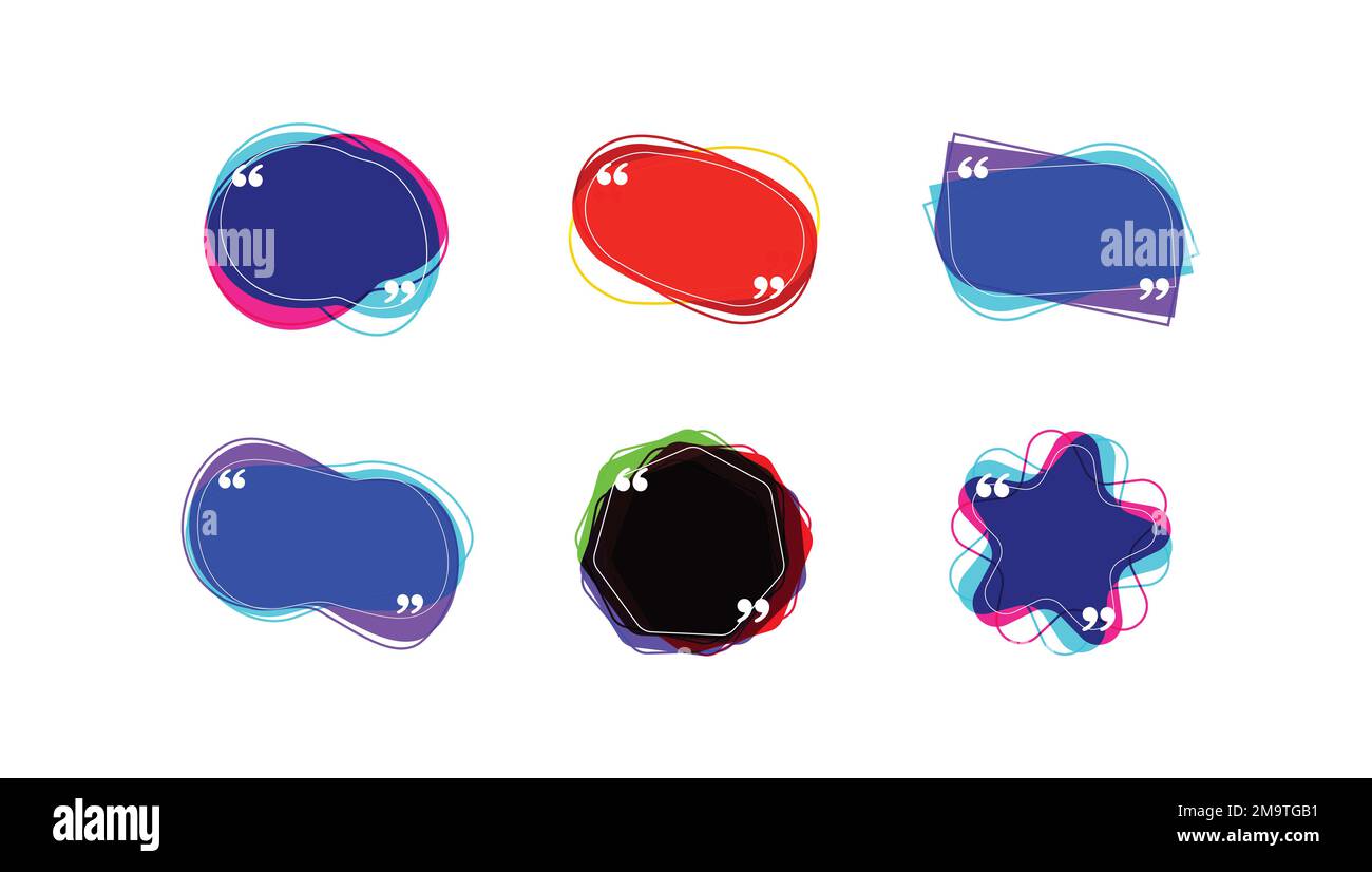 Geometric shapes quotes frames, text box quotes, comic comment box