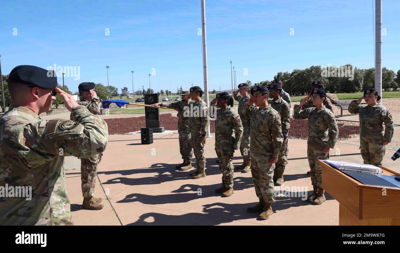 Airmen from the 9th Security Forces Squadron participate in the closing