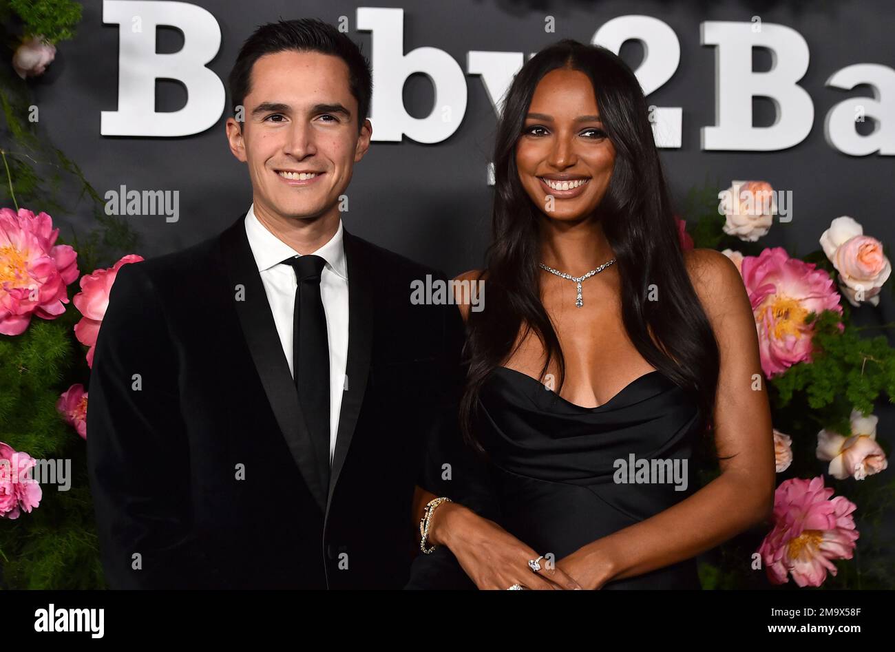 Juan David Borrero, left, and Jasmine Tookes arrive at the 2022