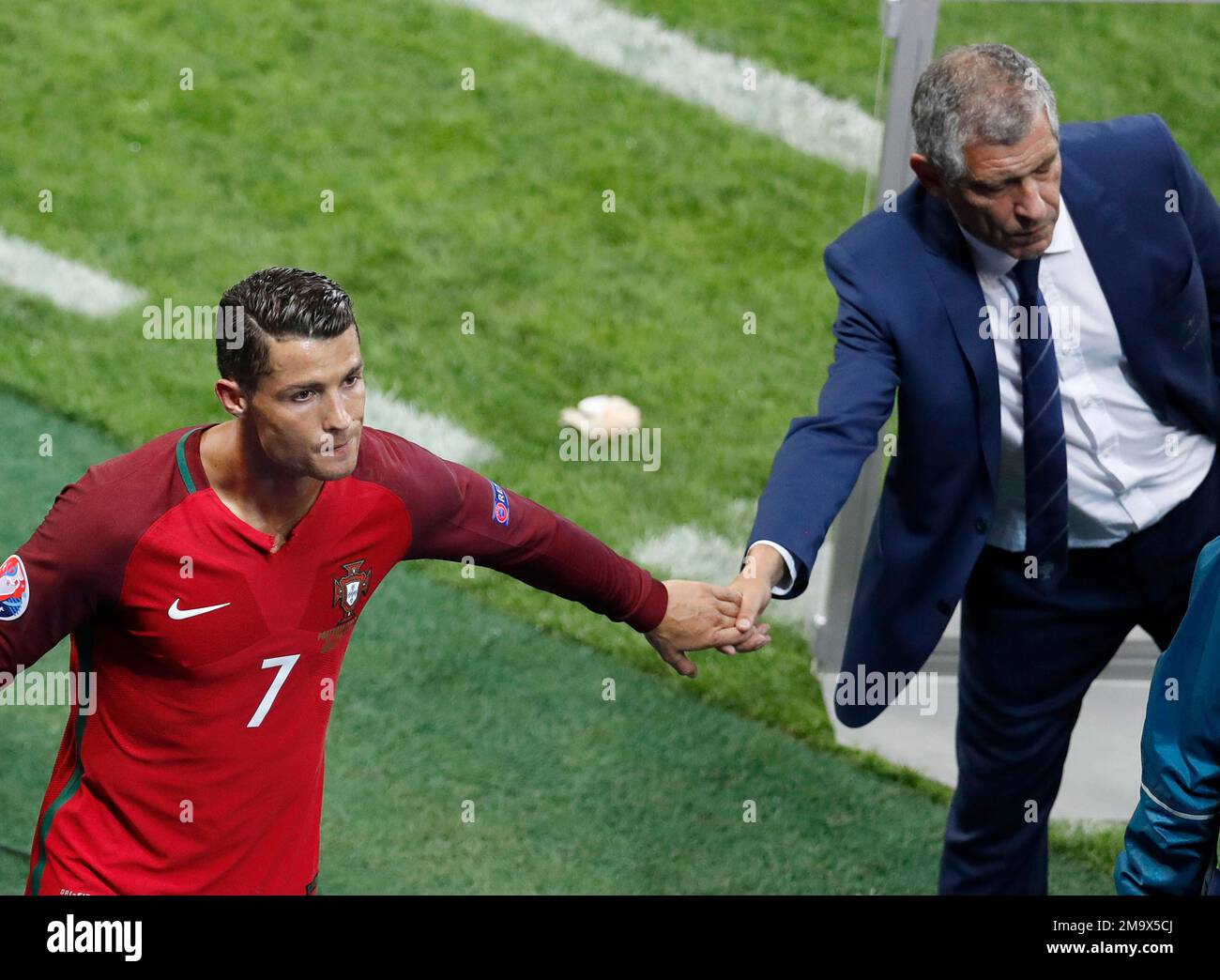 FILE Portugal's Cristiano Ronaldo, left, greets Portugal coach