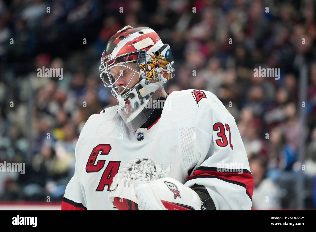 Carolina Hurricanes goaltender Antti Raanta (32) in the third period of