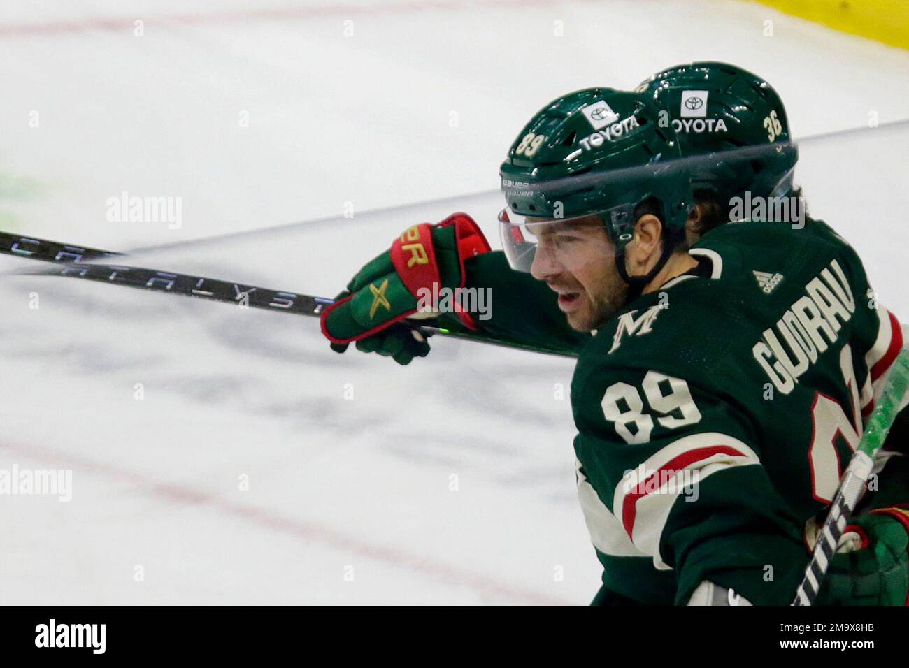 Minnesota Wild Center Frederick Gaudreau (89) Celebrates With Right ...