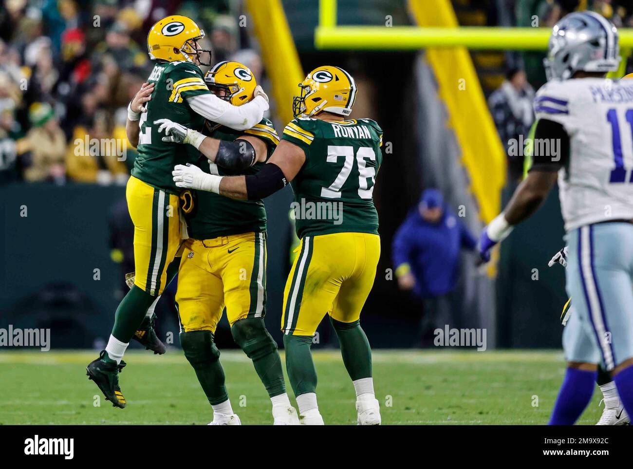 Green Bay Packers quarterback Aaron Rodgers (12) reacts after a