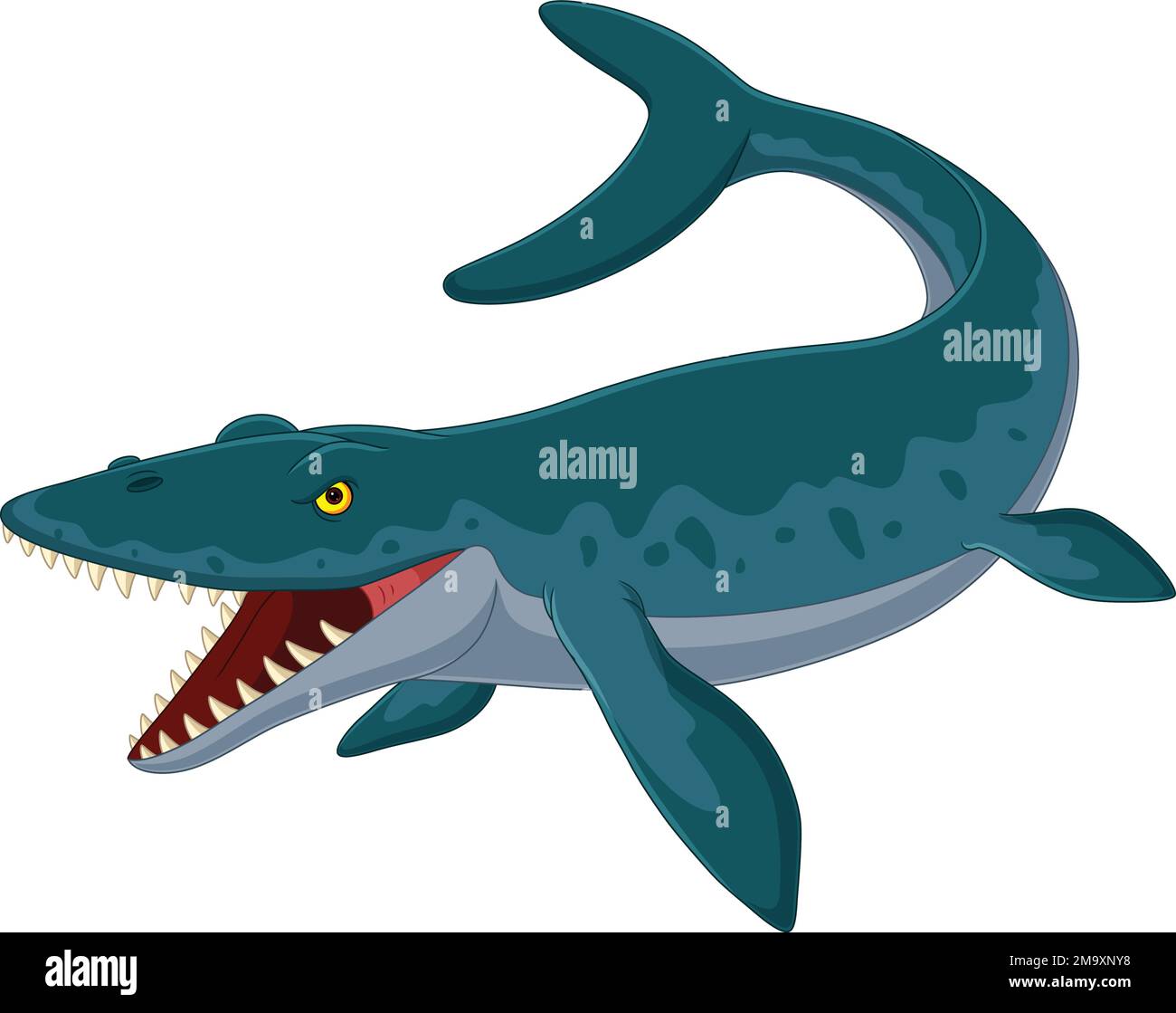Cartoon mosasaurus on white background Stock Vector Image & Art Alamy