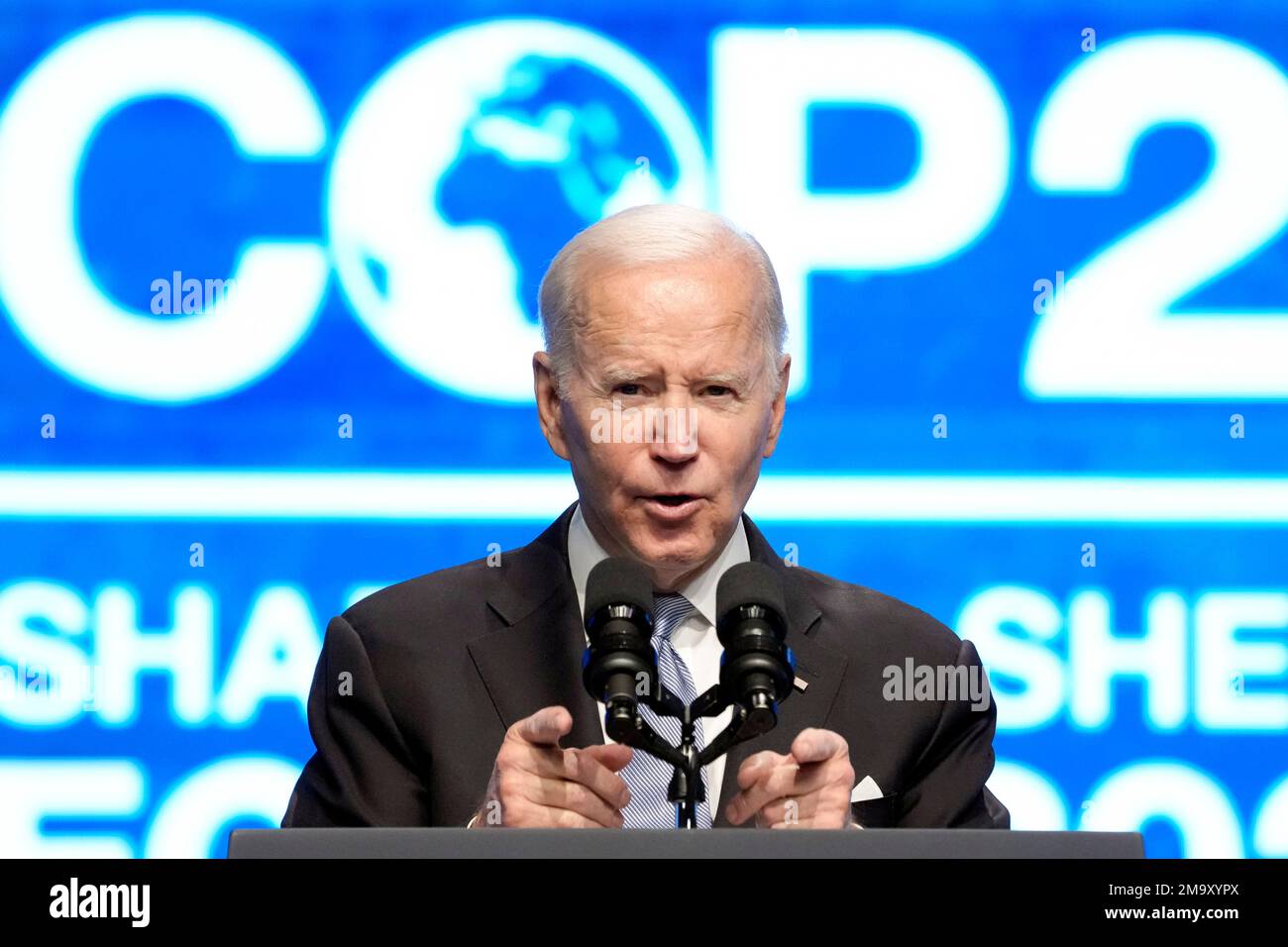 President Joe Biden speaks at the COP27 U.N. Climate Summit, Friday ...