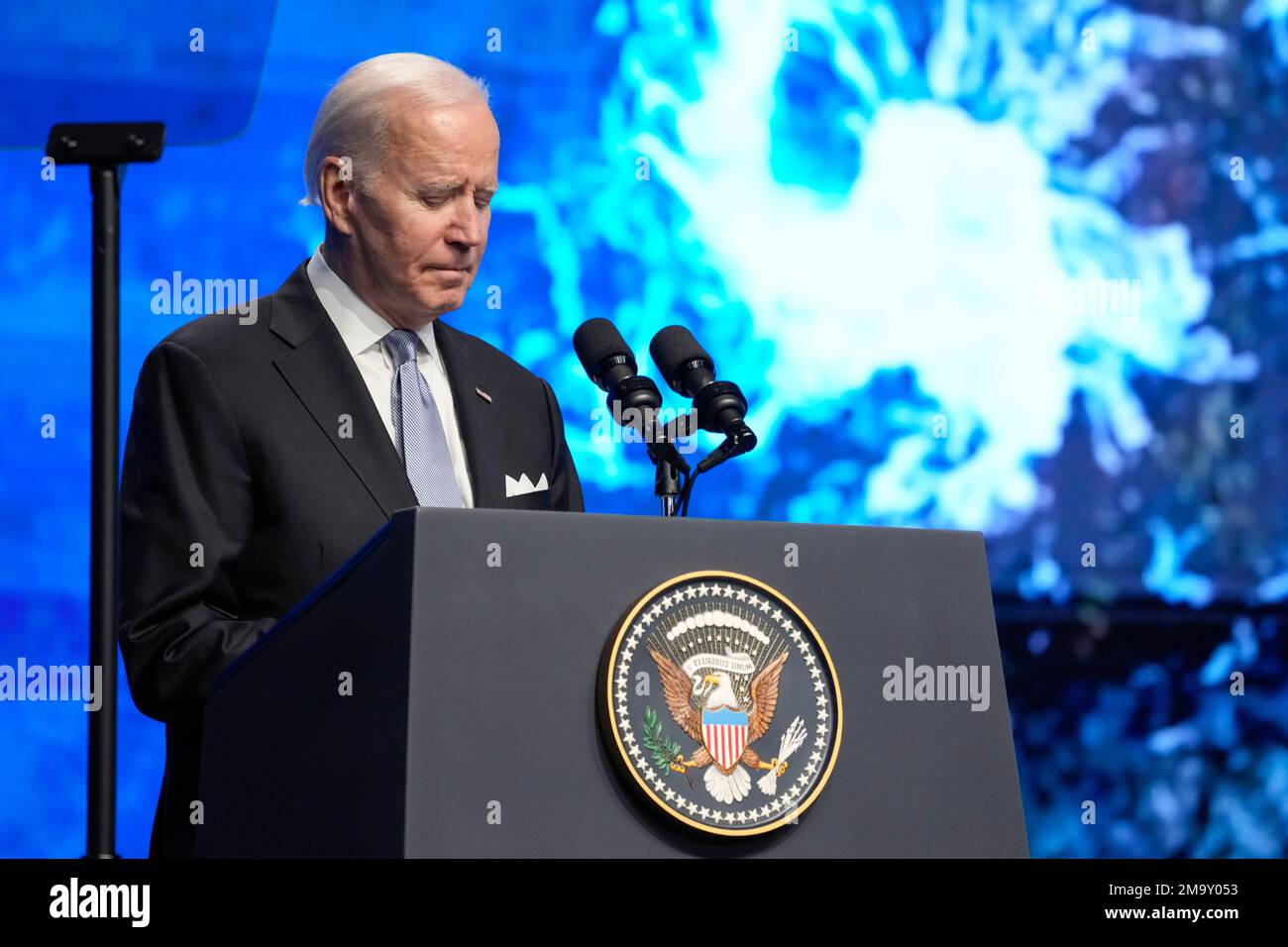 President Joe Biden pauses as he speak at the COP27 U.N. Climate Summit ...