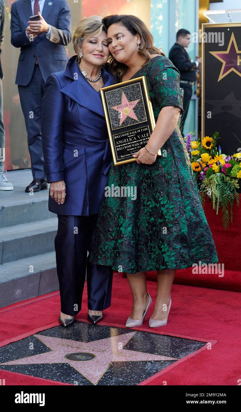 Mexican actor/singer/radio personality Angelica Vale, right, poses with her  mother, Angelica Maria, during a ceremony to award Vale a star on the  Hollywood Walk of Fame, Thursday, Nov. 10, 2022, in Los