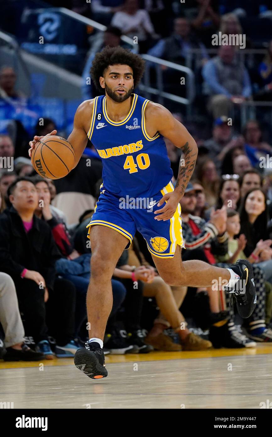Golden State Warriors forward Anthony Lamb (40) against the Sacramento  Kings during an NBA basketball game in San Francisco, Monday, Nov. 7, 2022.  (AP Photo/Jeff Chiu Stock Photo - Alamy