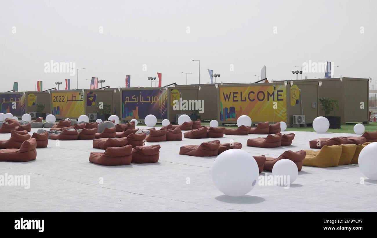 In this photo taken from video, a view of large beanbag style chairs