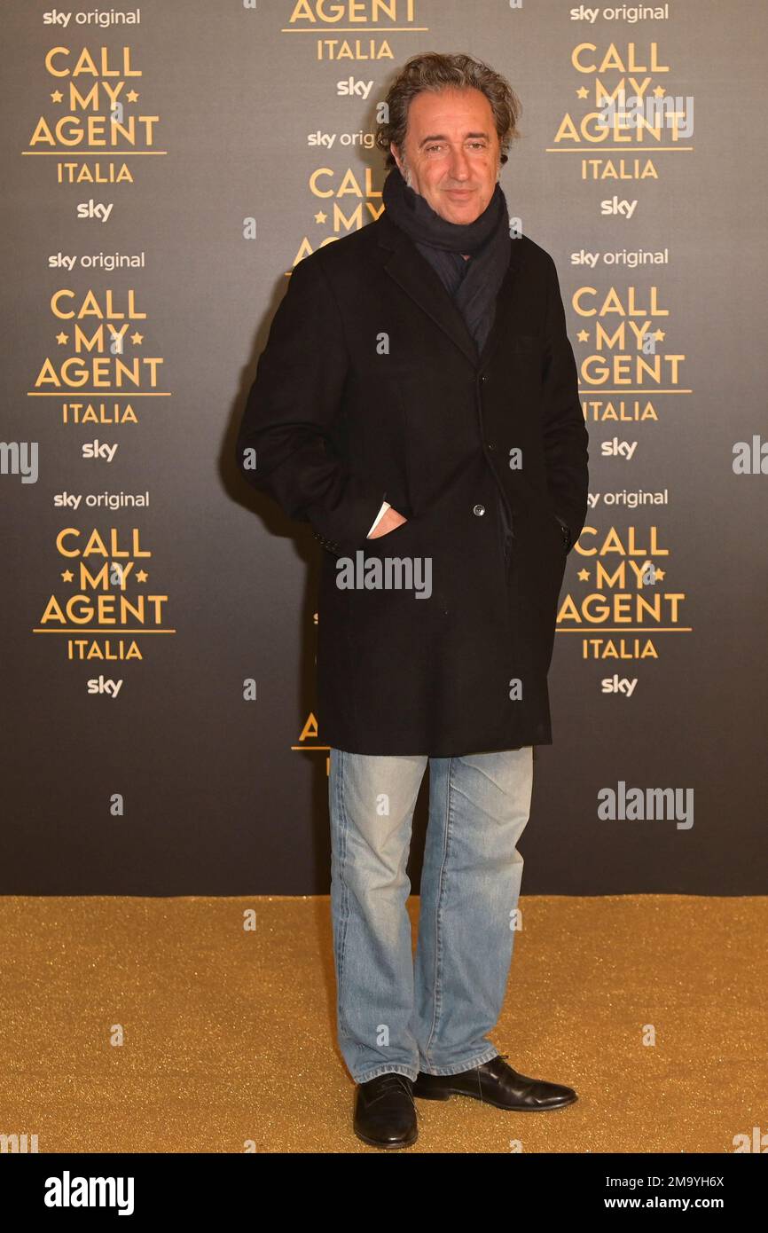 Paolo Sorrentino attends at the gold carpet of the premiere of Sky series  "Call my agent Italia" at The Space Moderno cinema. (Photo by Mario Cartelli  / SOPA Images/Sipa USA Stock Photo -