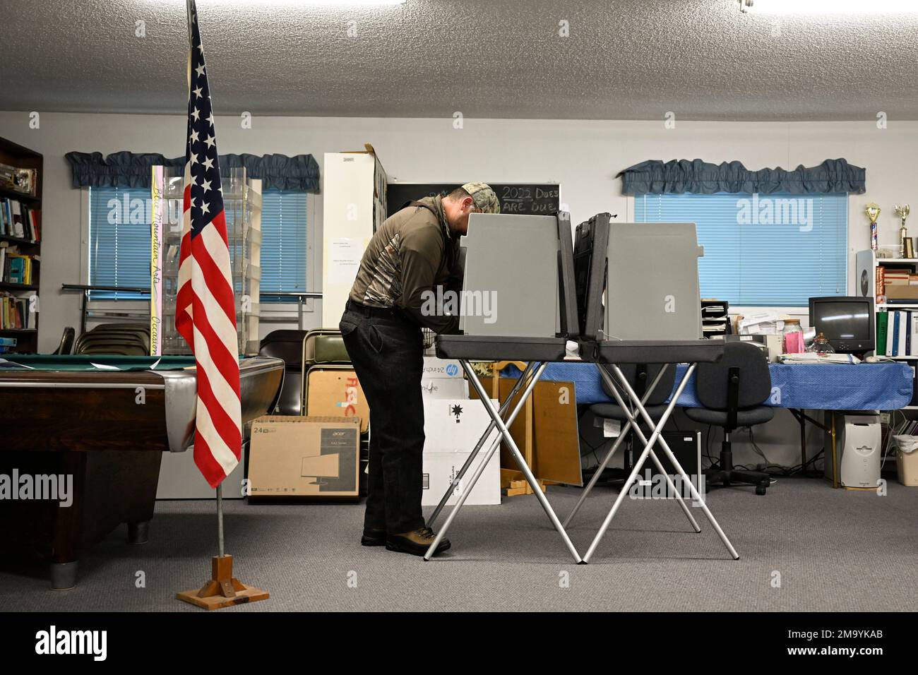 Jeff Smyth votes at the Arlee Senior Citizen Center on the Flathead