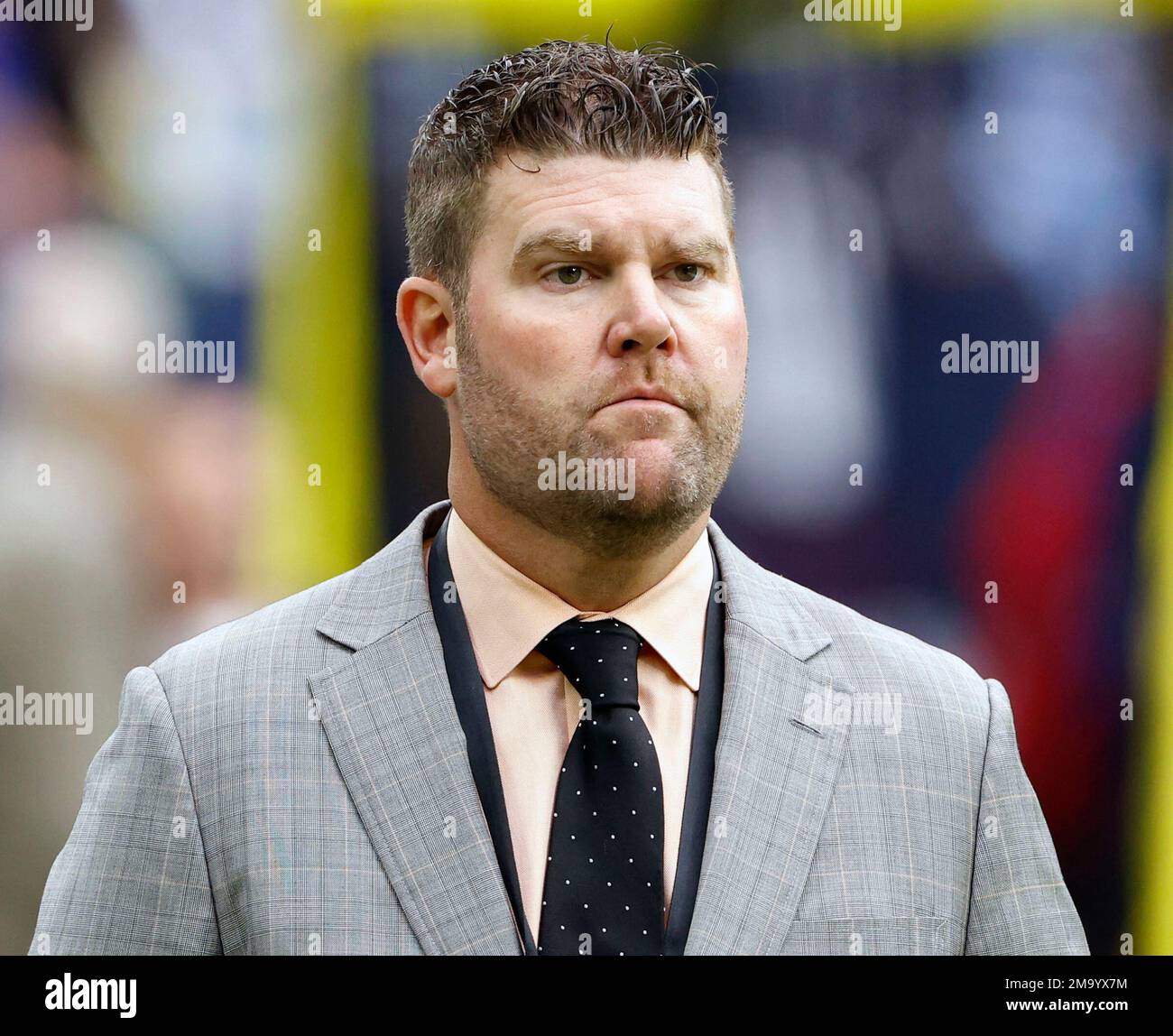 FILE Tennessee Titans general manager Jon Robinson looks on during