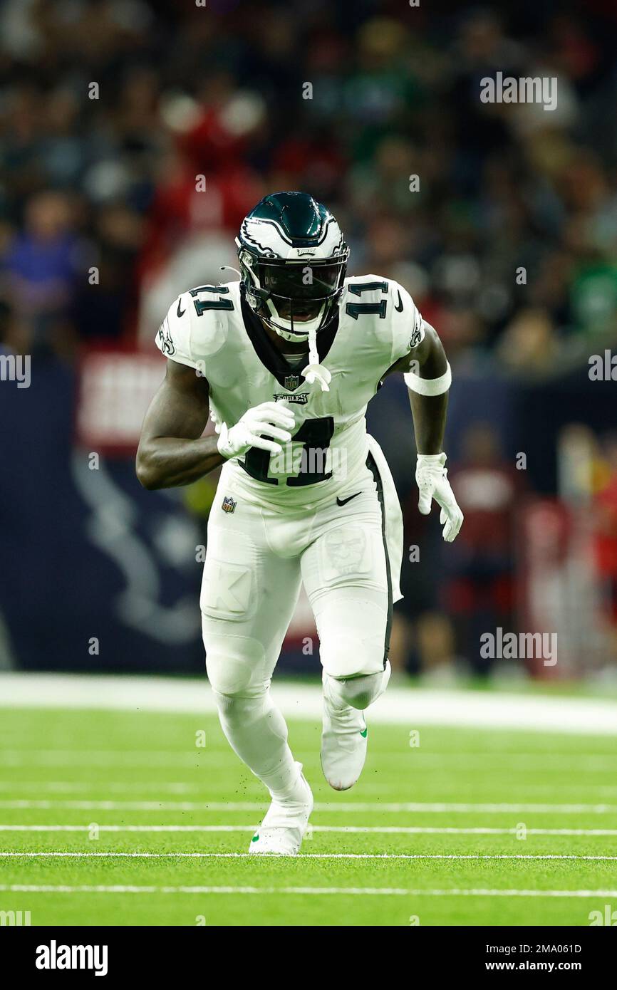 Philadelphia Eagles wide receiver A.J. Brown (11) runs a pass route