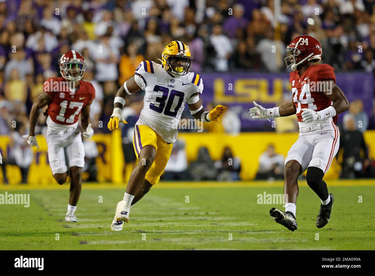 LSU linebacker Greg Penn III (30) during the second half of an NCAA college  football game