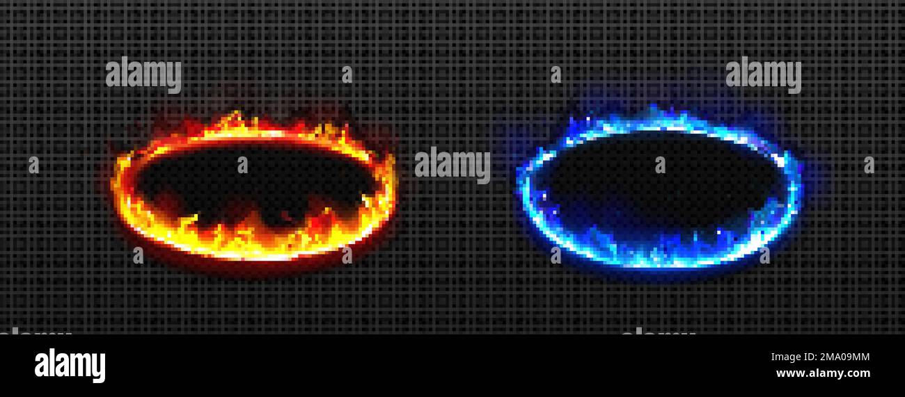 blue flame circle Photo frame effect