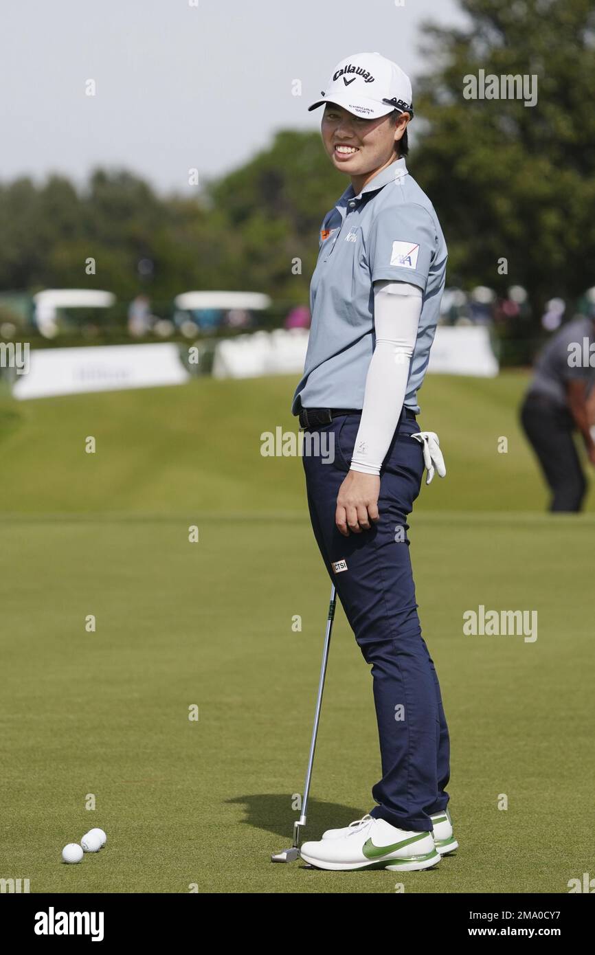 Yuka Saso of Japan makes final preparations for the LPGA