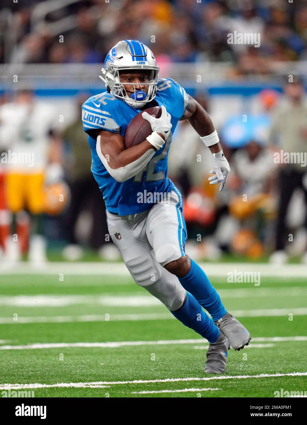 Detroit Lions running back Justin Jackson plays during the second half ...