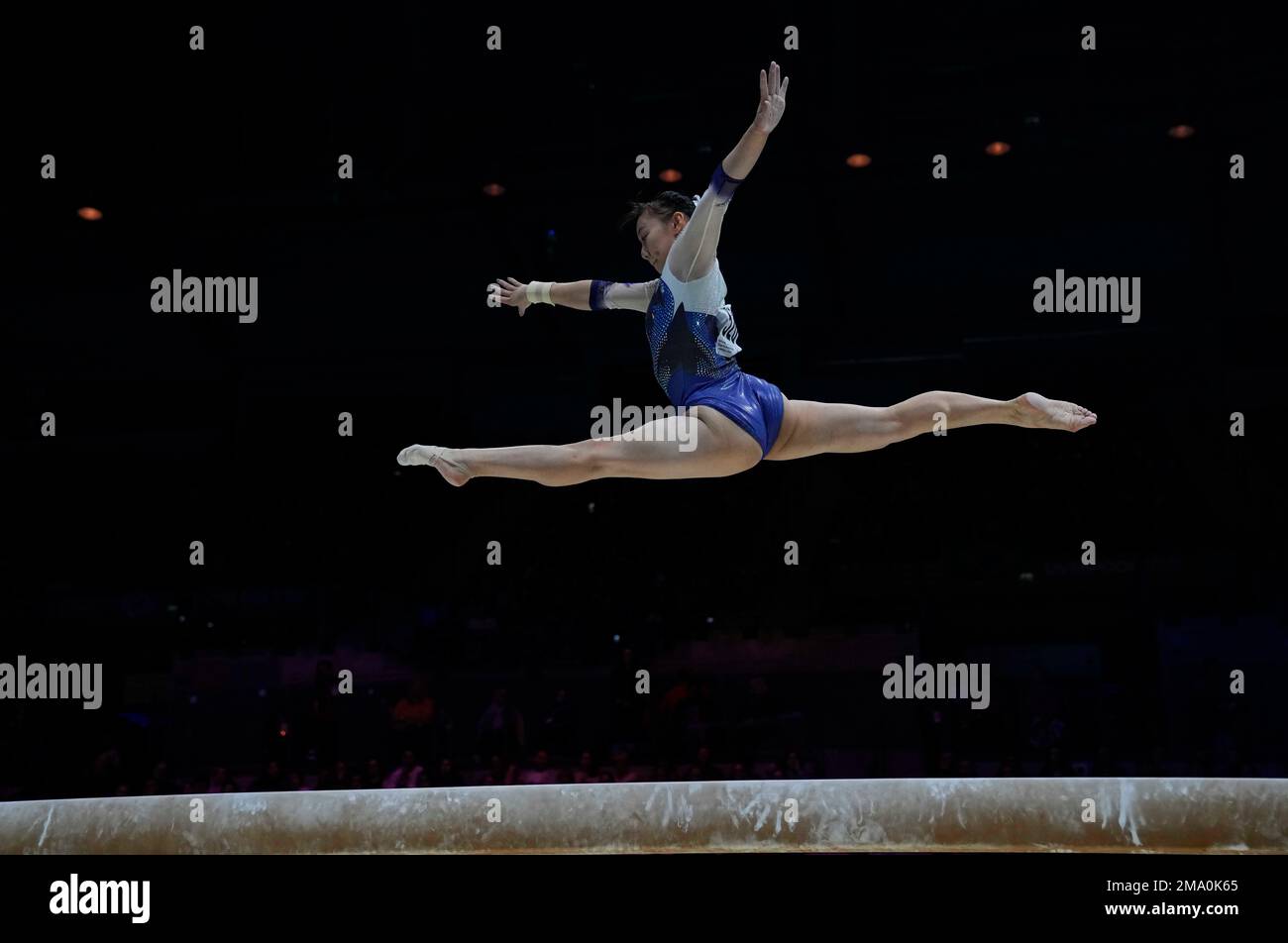 Japan’s Shoko Miyata competes in the balance beam finals during the