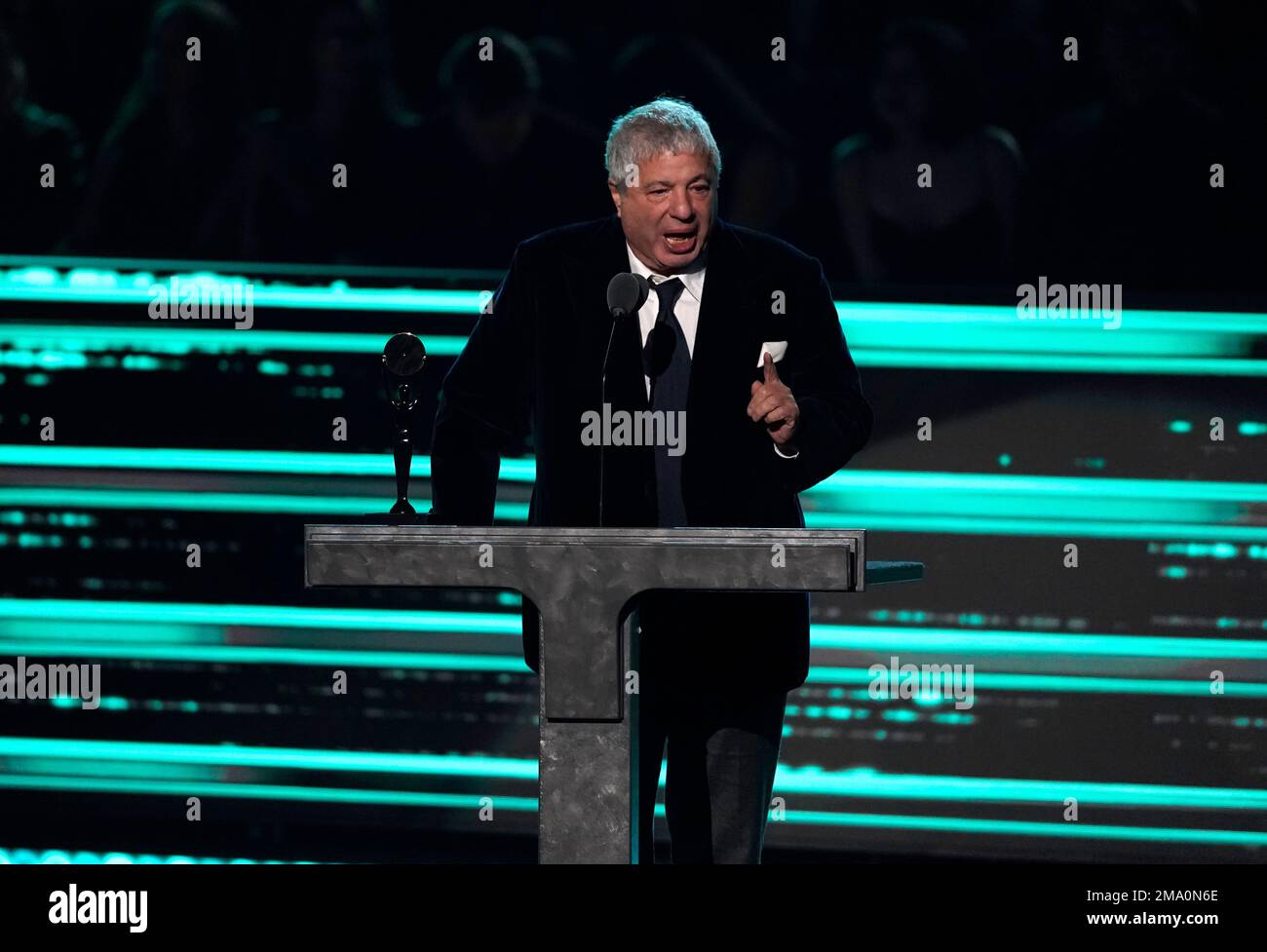 Inductee Allen Grubman speaks during the Rock & Roll Hall of Fame