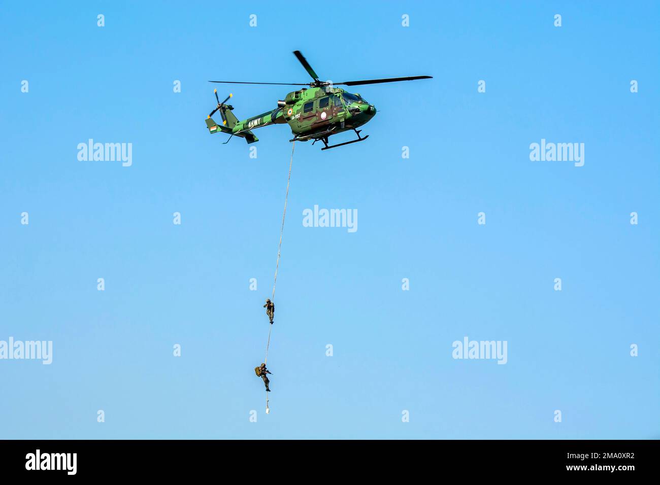 Kolkata, India 15th December 2022. In a army exercise Indian air force demonstrate their efficiency in sky. Stock Photo