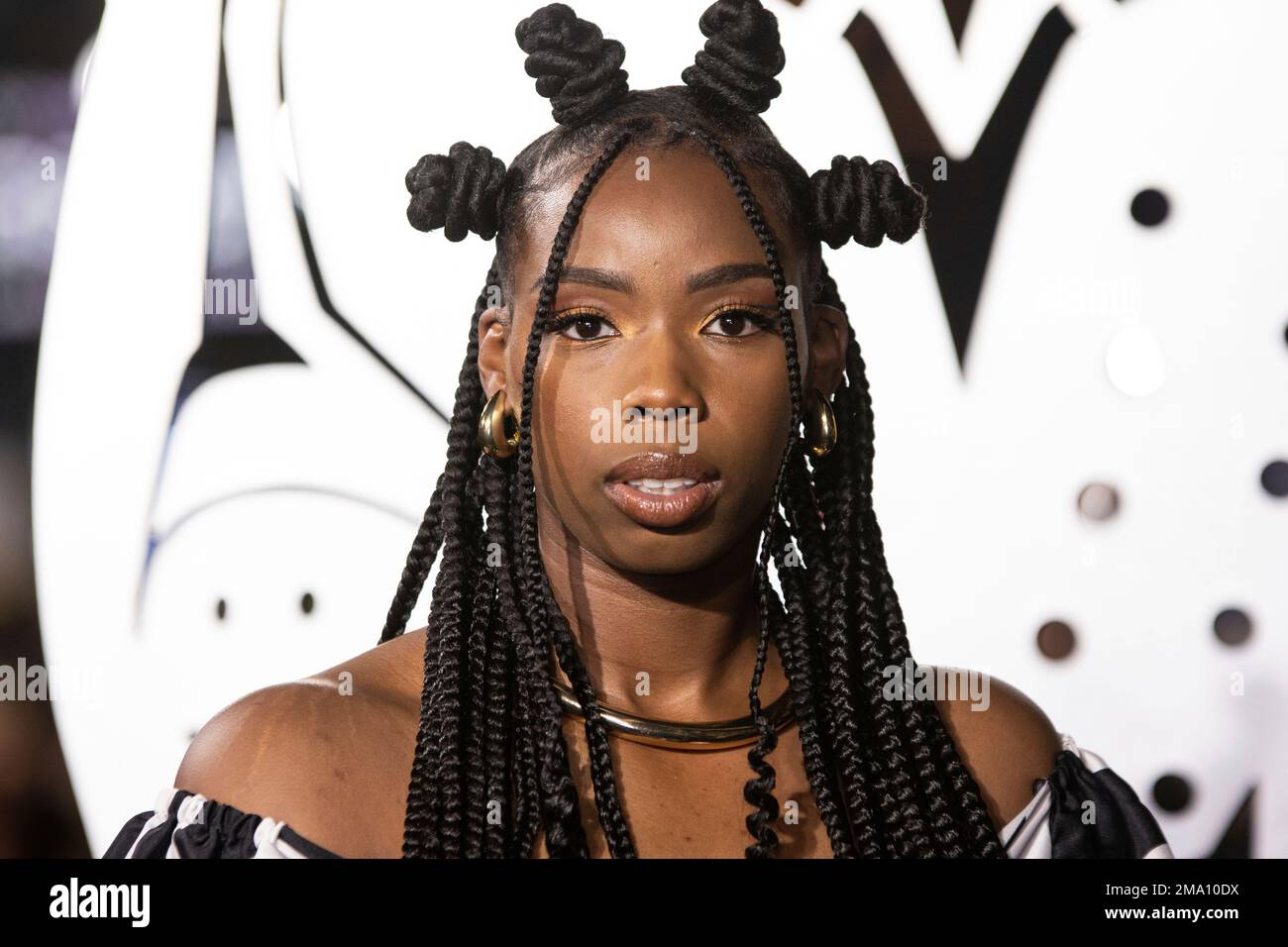 Shaniqua Okwok poses for photographers upon arrival for the premiere of