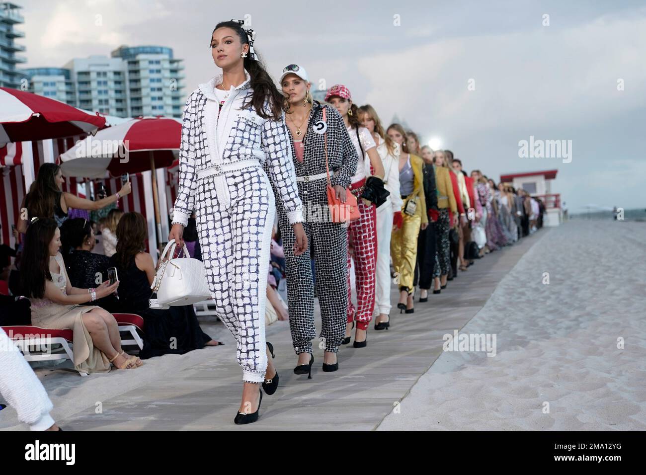 Models walk the runway during the Chanel Womenswear Fall/Winter 2022-2023  show as part of Paris Fashion Week in Paris, France on March 08, 2022.  Photo by Aurore Marechal/ABACAPRESS.COM Stock Photo - Alamy