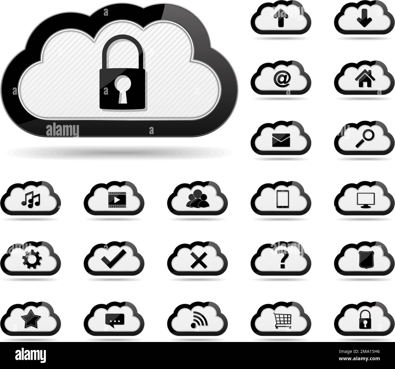 Set of icons in clouds, vector eps10 illustration Stock Vector Image ...