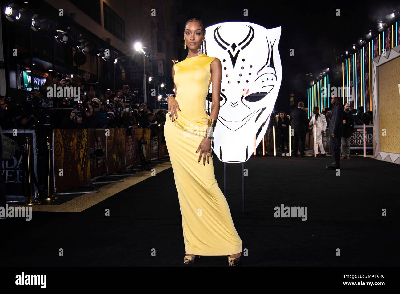 Jourdan Dunn poses for photographers upon arrival for the premiere of