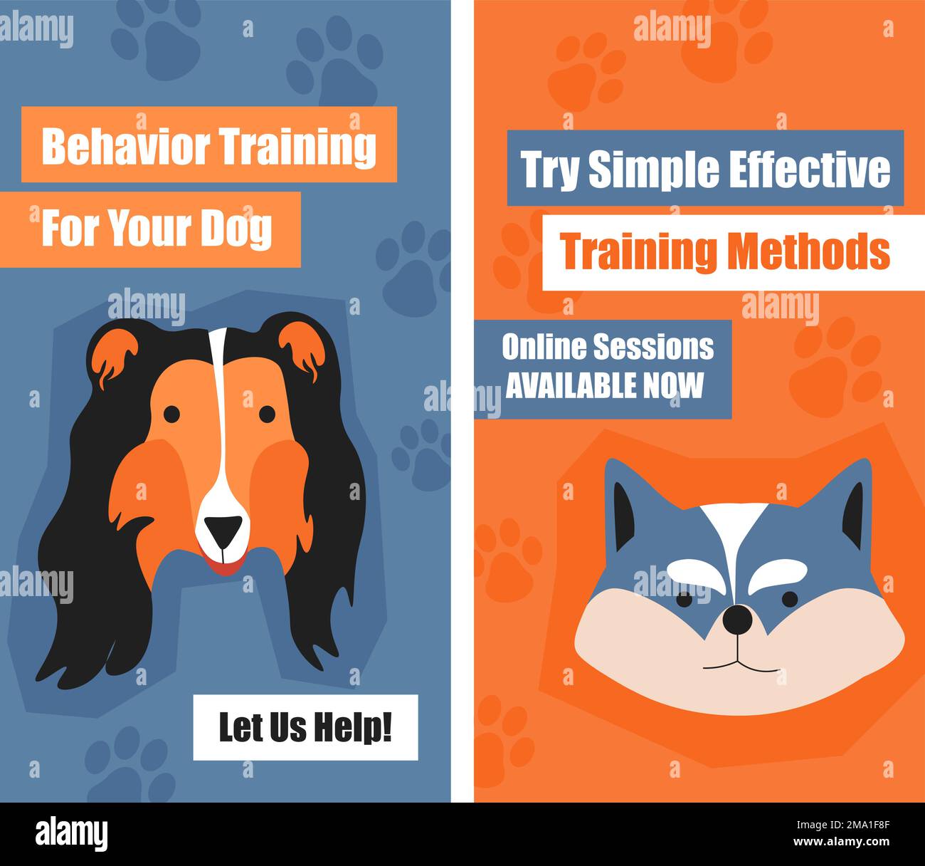 Behavior training for your dog, online sessions Stock Vector