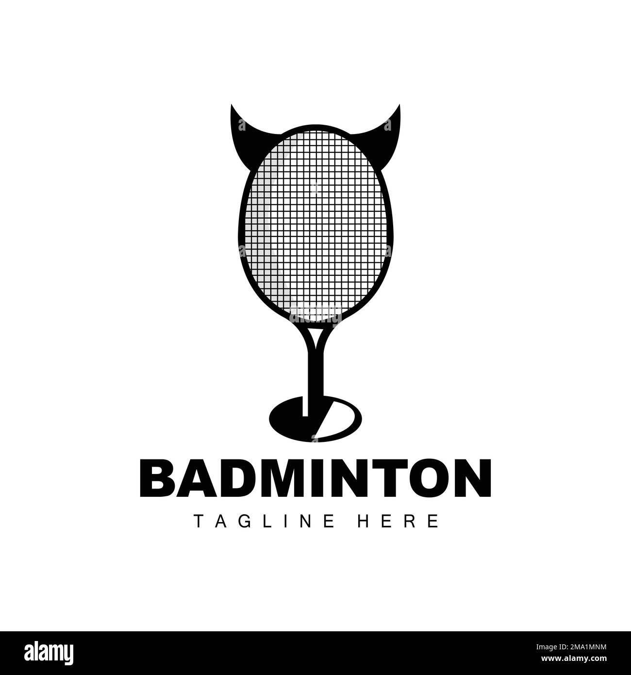 Badminton Logo, Sport Game Vector With Shuttlecock Racket, Sport Branch