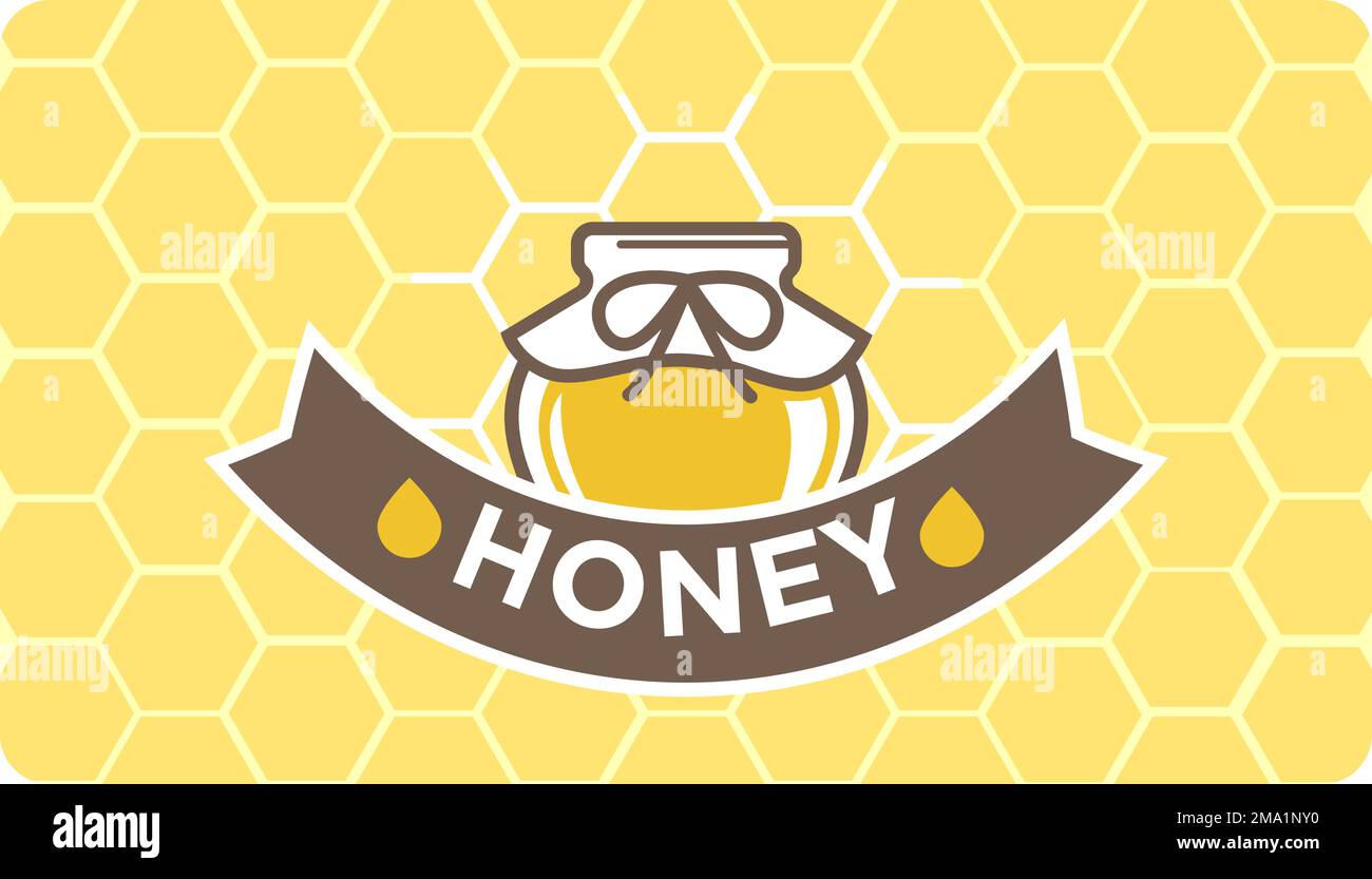 Honey organic and natural product in jar vector Stock Vector Image