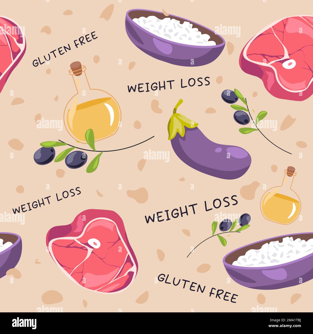 Gluten free products and weight loss meal diet Stock Vector Image & Art