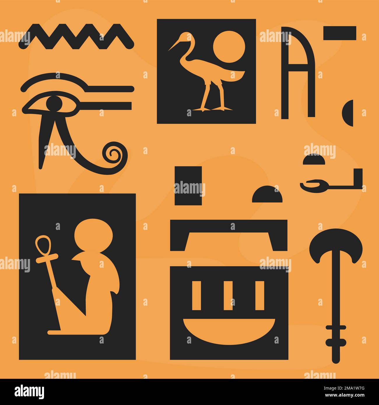 Ancient Hieroglyphs old civilization print vector Stock Vector