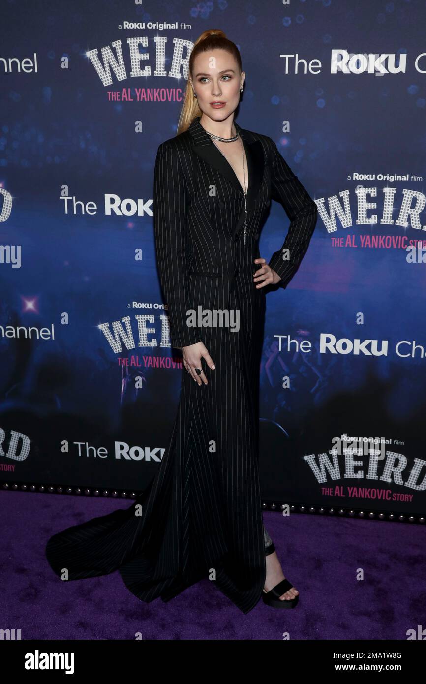 Actor Evan Rachel Wood attends the premiere of "Weird: The Al Yankovic ...
