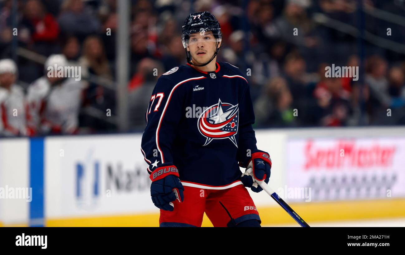Columbus Blue Jackets defenseman Nick Blankenburg skeates against the