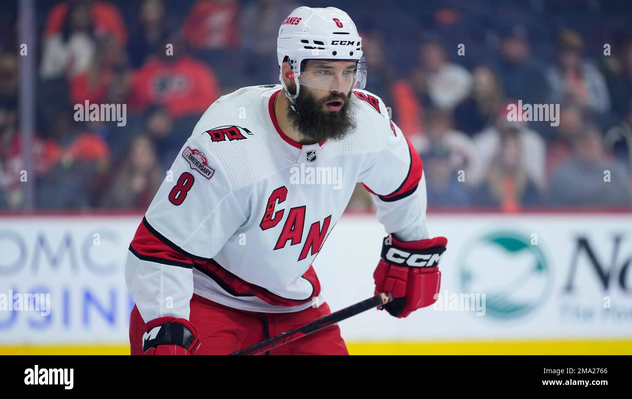 Carolina Hurricanes defenseman Brent Burns (8) plays against the Vegas  Golden Knights during an NHL hockey game Wednesday, March 1, 2023, in Las  Vegas. (AP Photo/Lucas Peltier Stock Photo - Alamy