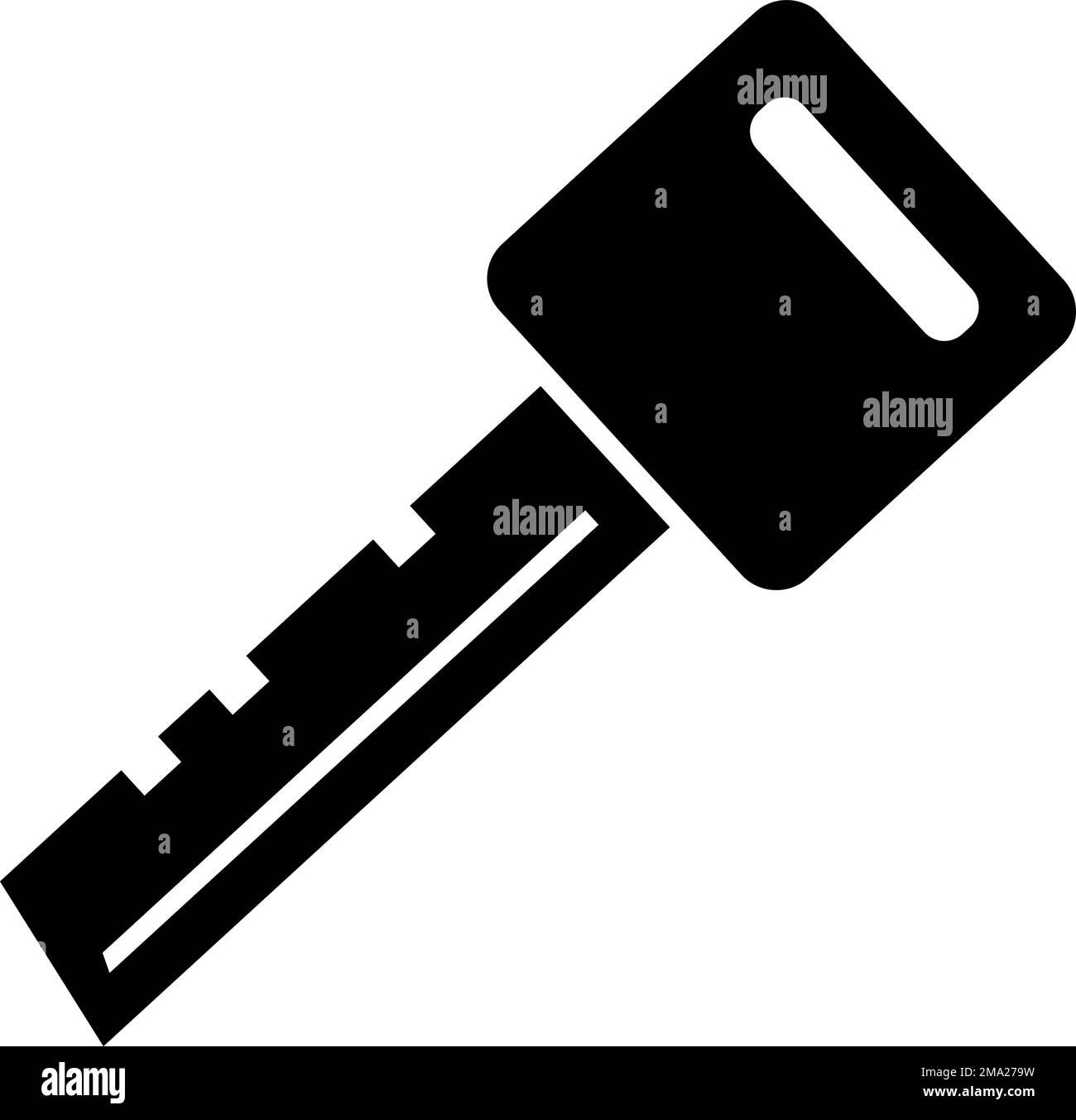Room key silhouette icon. Lock. Editable vector Stock Vector Image