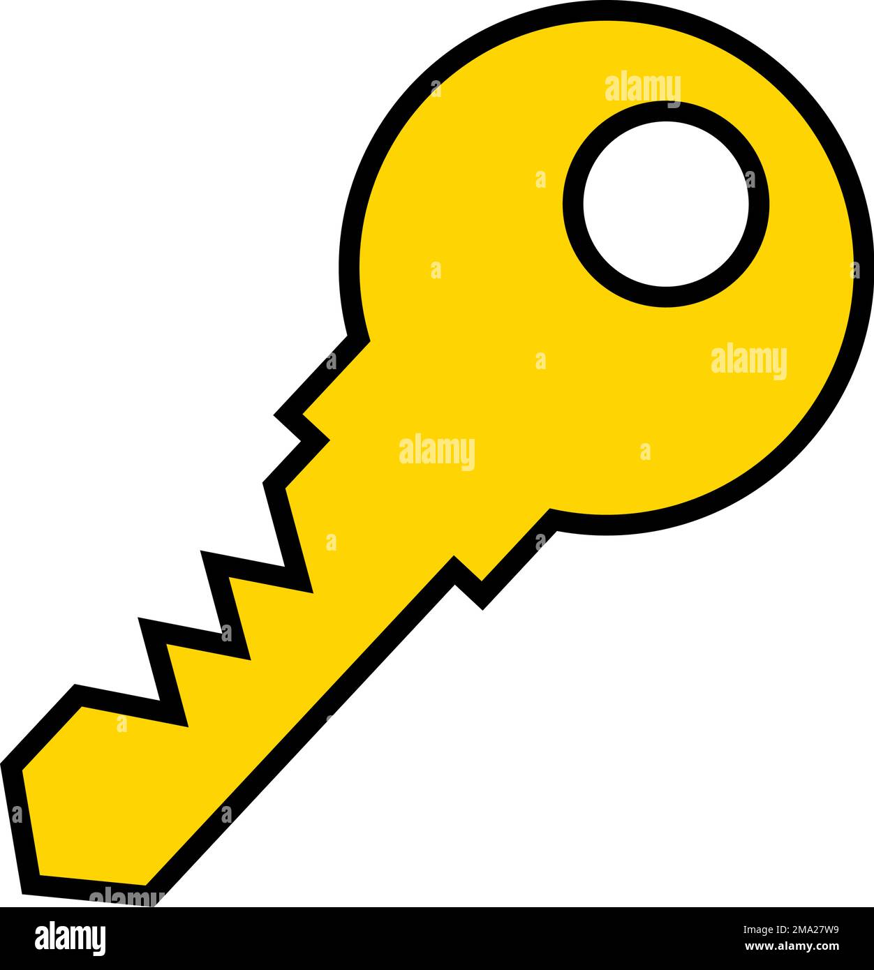 Yellow key icon. Security icon. Editable vector Stock Vector Image