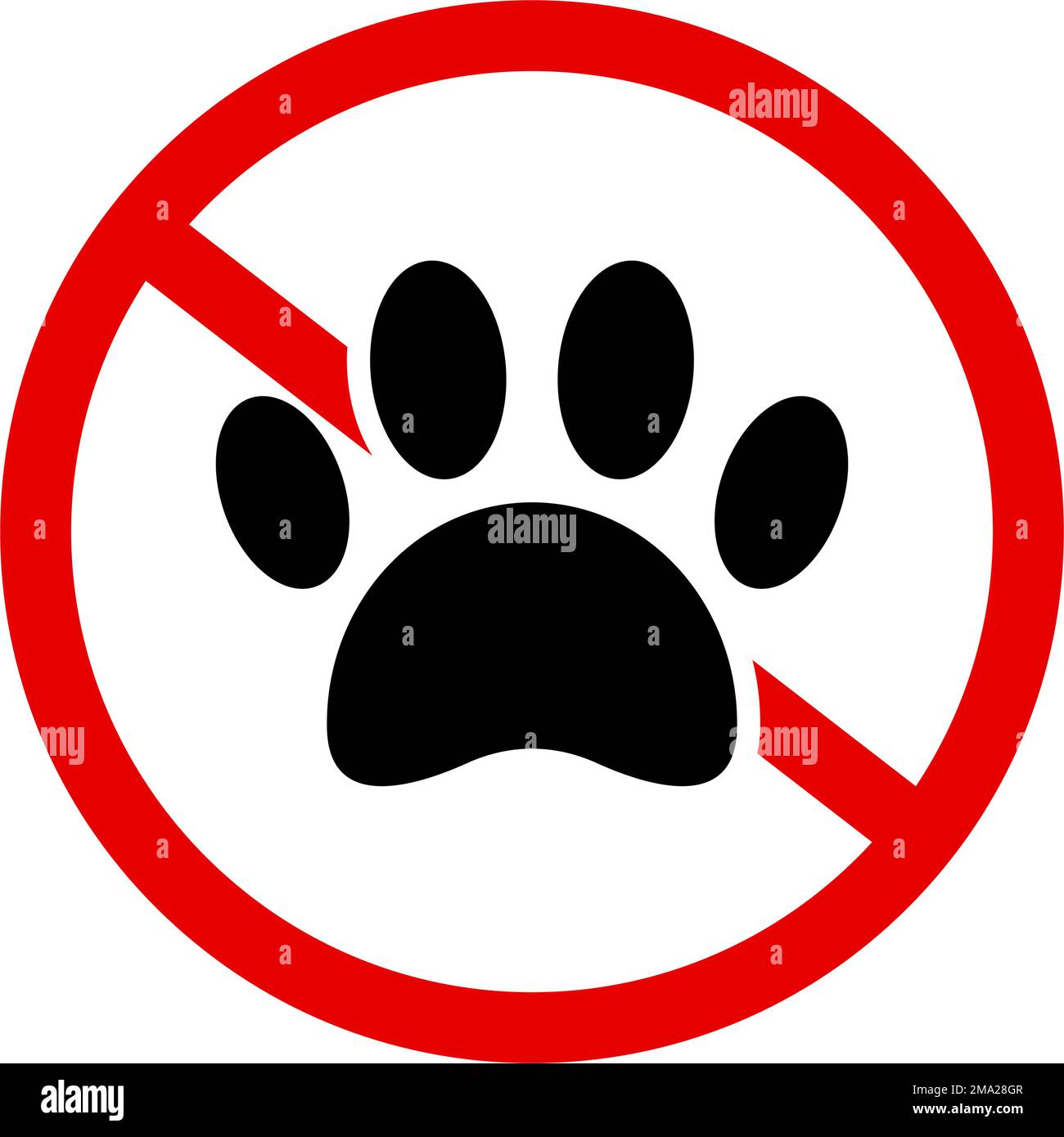 No animals allowed sign. No pets allowed. Editable vector Stock Vector