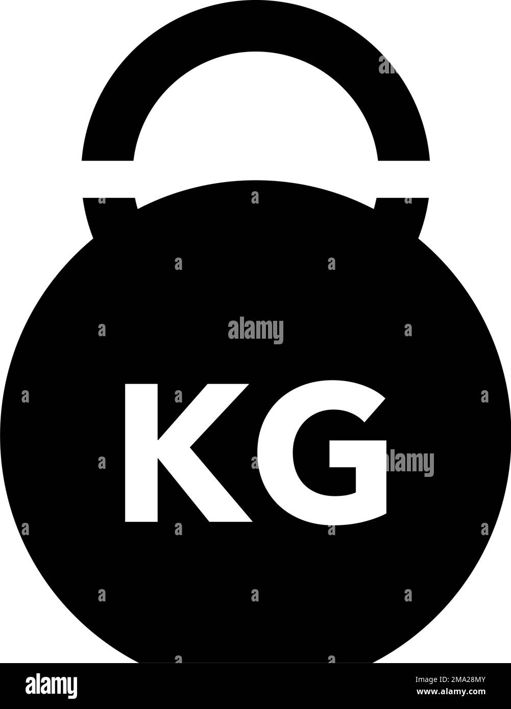 KG weight silhouette icon. Kettlebell. Muscle training item. Editable vector. Stock Vector