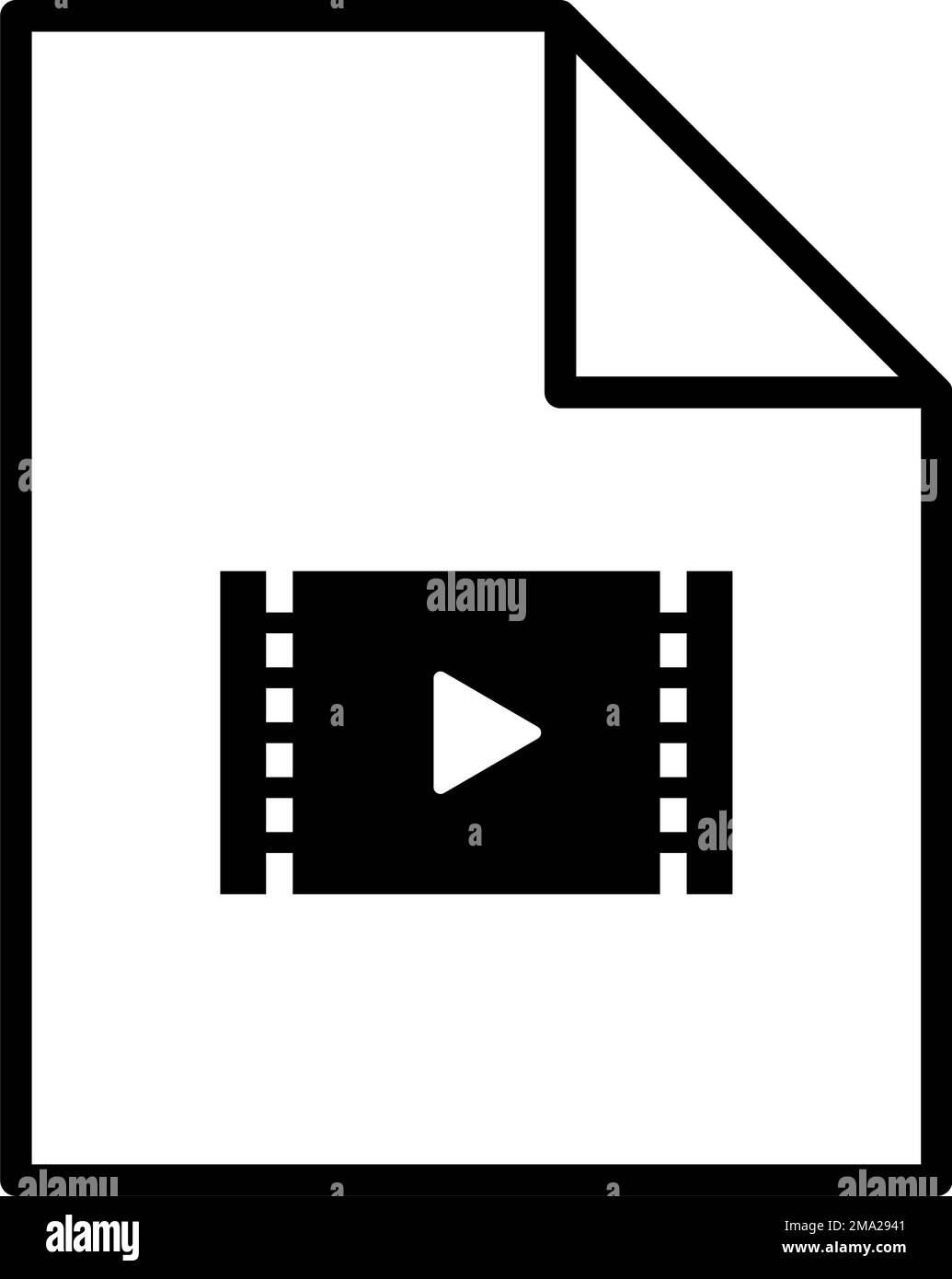 Video file icon. Movie file. Editable vector. Stock Vector