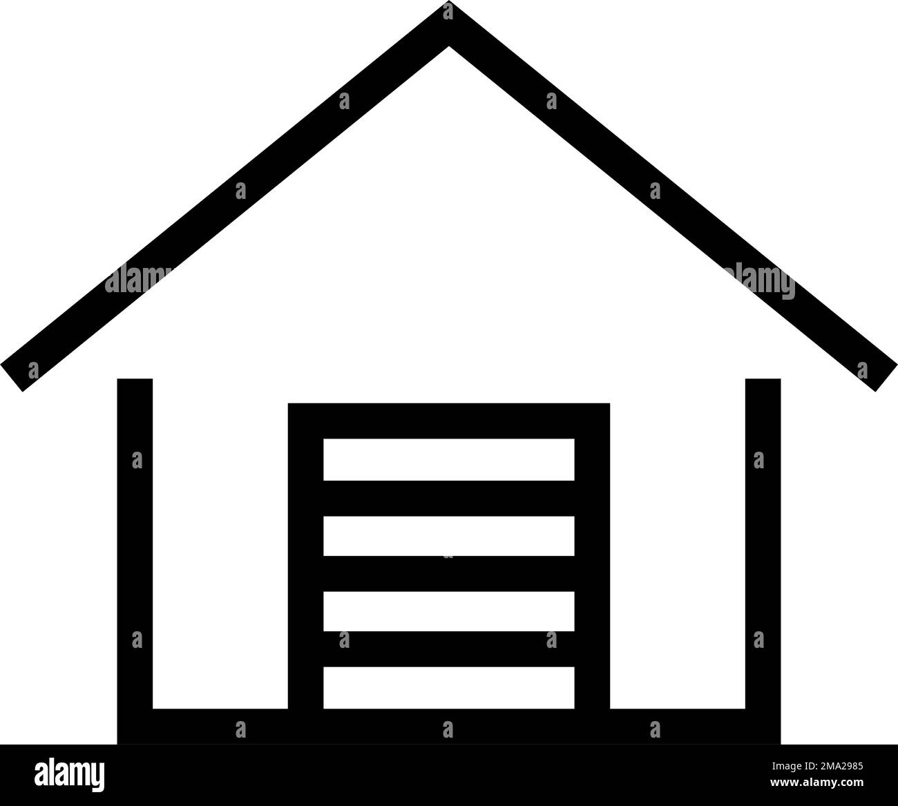 Simple logistics warehouse icon. Trunk room icon. Storage unit. Editable vector. Stock Vector