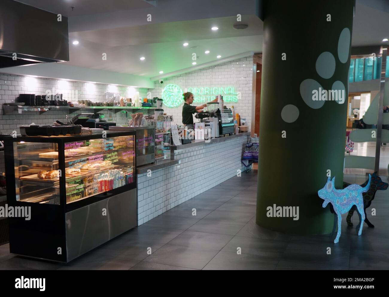 Aboriginal Bush Traders cafe featuring Indigenous Australian foods and spices, Darwin, Northern Territory. No MR or PR Stock Photo