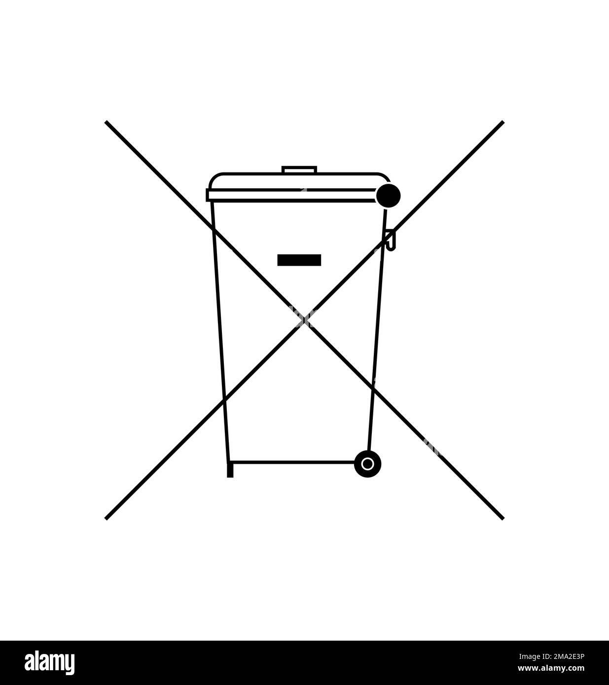 The Crossed Out Wheelie Bin Symbol , Waste Electrical and Electronic Equipment recycling sign. Do not throw in trash. Trash bin icon Stock Photo