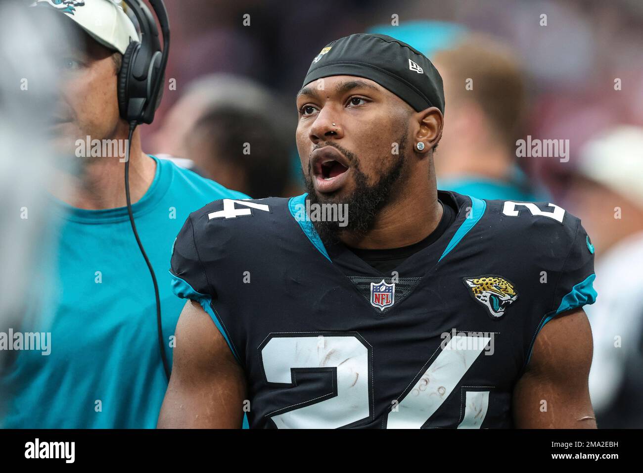 Jacksonville Jaguars running back Snoop Conner (24) watches a play